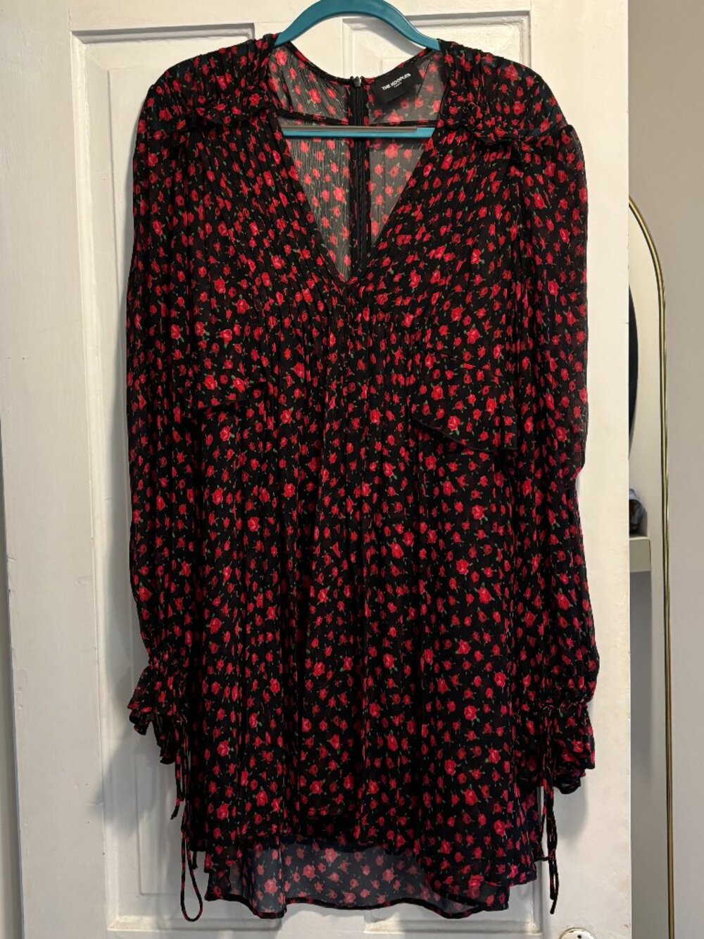 The Kooples Silk Mini Dress in Rose Print
